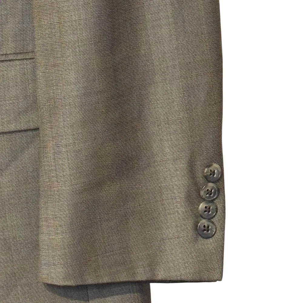 Hart Schaffner Marx Mens Blazer Suit  100% Wool Windowpane 2-Button Ventless 42R
